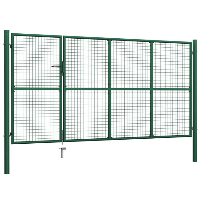 Cancello di Recinzione in Acciaio 350x150 cm Verde