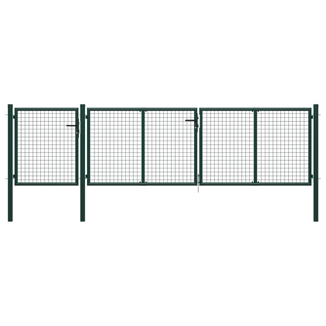 Cancello per Giardino in Acciaio 400x75 cm Verde