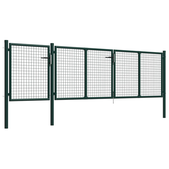 Cancello per Giardino in Acciaio 400x75 cm Verde