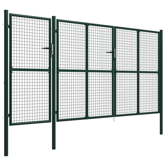 Cancello per Giardino in Acciaio 400x200 cm Verde