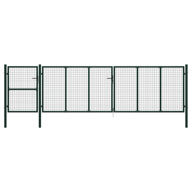 Cancello per Giardino in Acciaio 500x125 cm Verde