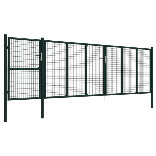 Cancello per Giardino in Acciaio 500x125 cm Verde