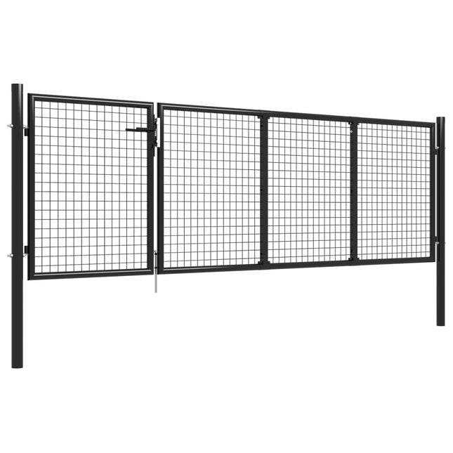 Cancello per Giardino in Acciaio 350x75 cm Antracite