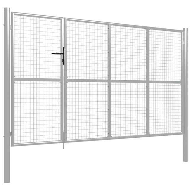 Cancello per Giardino in Acciaio 350x150 cm Argento