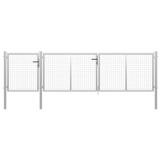 Cancello per Giardino in Acciaio 400x75 cm Argento