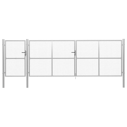 Cancello per Giardino in Acciaio 500x150 cm Argento