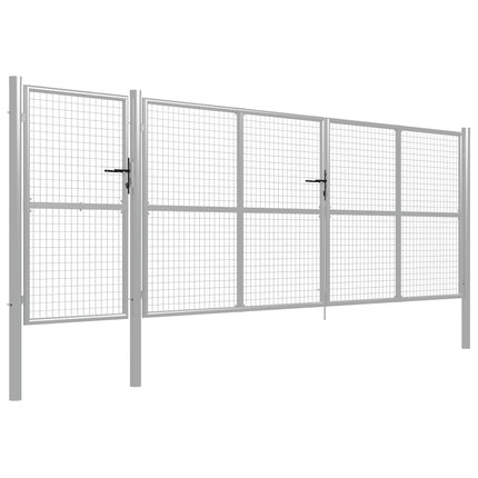 Cancello per Giardino in Acciaio 500x150 cm Argento