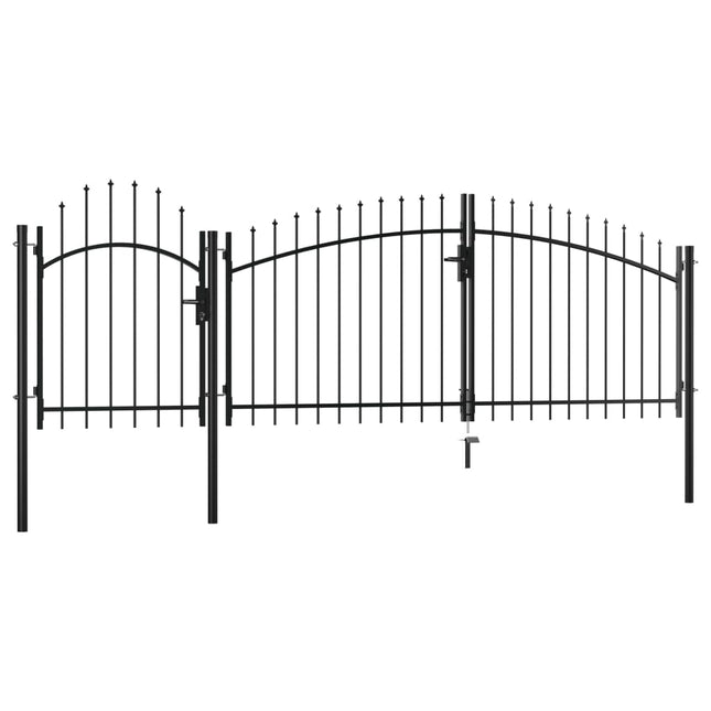Cancello da Giardino in Acciaio 1,5x4 m Nero