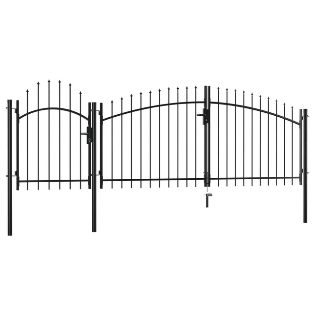 Cancello da Giardino in Acciaio 1,75x4 m Nero