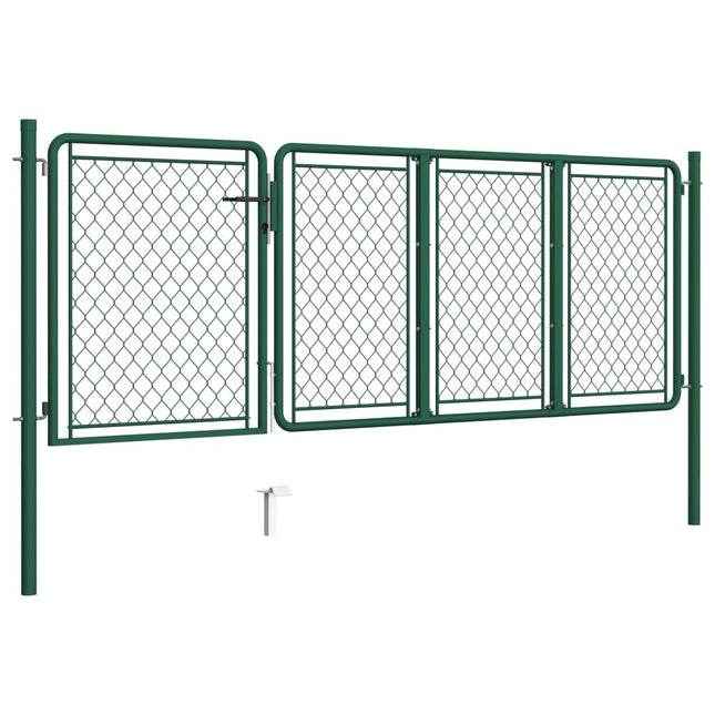 Cancello per Giardino in Acciaio 100x350 cm Verde