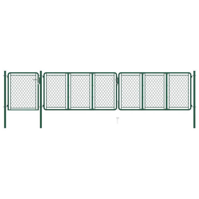 Cancello per Giardino in Acciaio 100x495 cm Verde