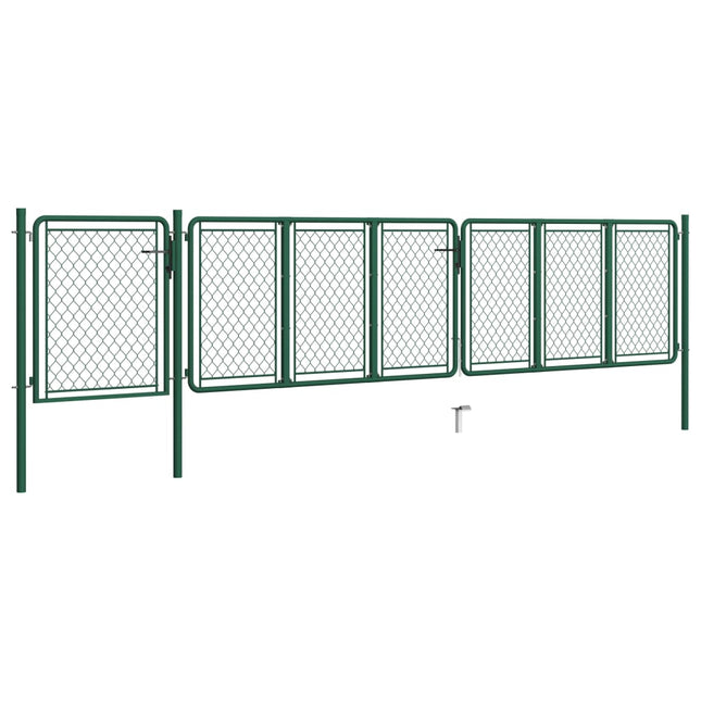 Cancello per Giardino in Acciaio 100x495 cm Verde