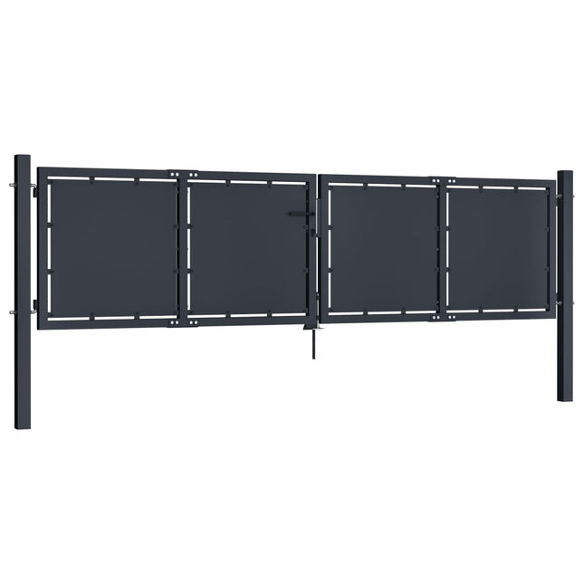 Cancello per Giardino in Acciaio 300x75 cm Antracite