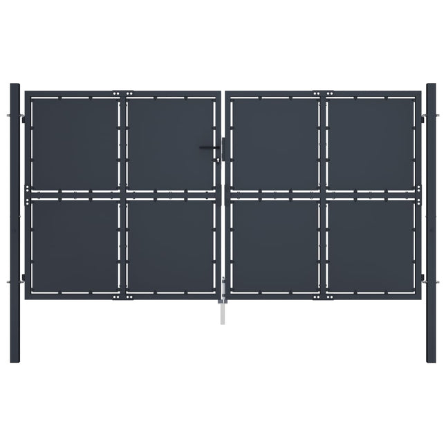 Cancello per Giardino in Acciaio 300x125 cm Antracite