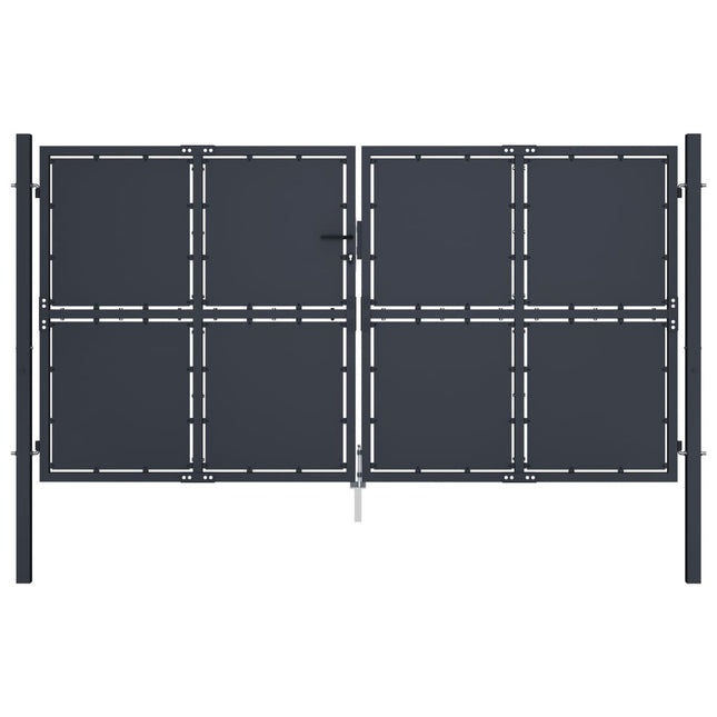 Cancello per Giardino in Acciaio 300x150 cm Antracite