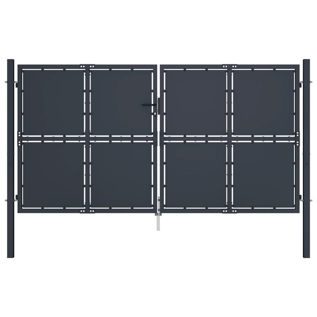 Cancello per Giardino in Acciaio 300x200 cm Antracite