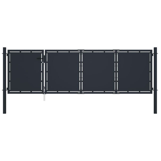 Cancello per Giardino in Acciaio 350x75 cm Antracite
