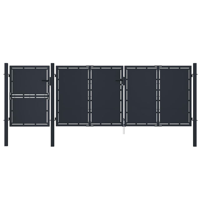 Cancello per Giardino in Metallo 4x1,75 m Antracite
