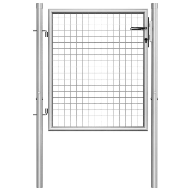 Cancello per Giardino in Acciaio Zincato 105x125 cm Argento
