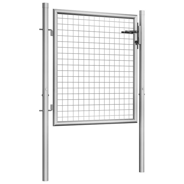 Cancello per Giardino in Acciaio Zincato 105x125 cm Argento