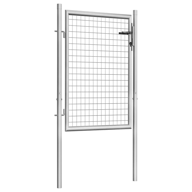 Cancello per Giardino in Acciaio Zincato 105x150cm Argento