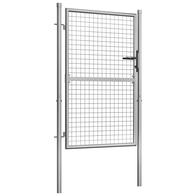 Cancello per Giardino in Acciaio Zincato 105x175cm Argento