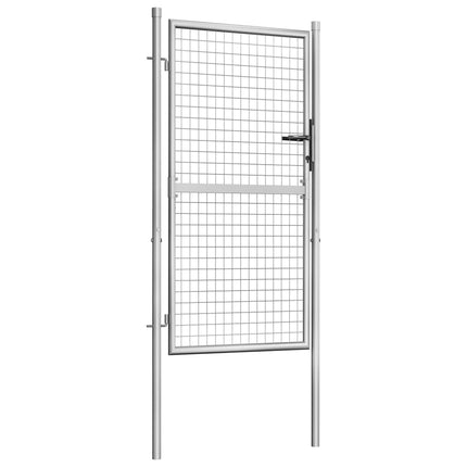 Cancello per Giardino in Acciaio Zincato 105x200cm Argento