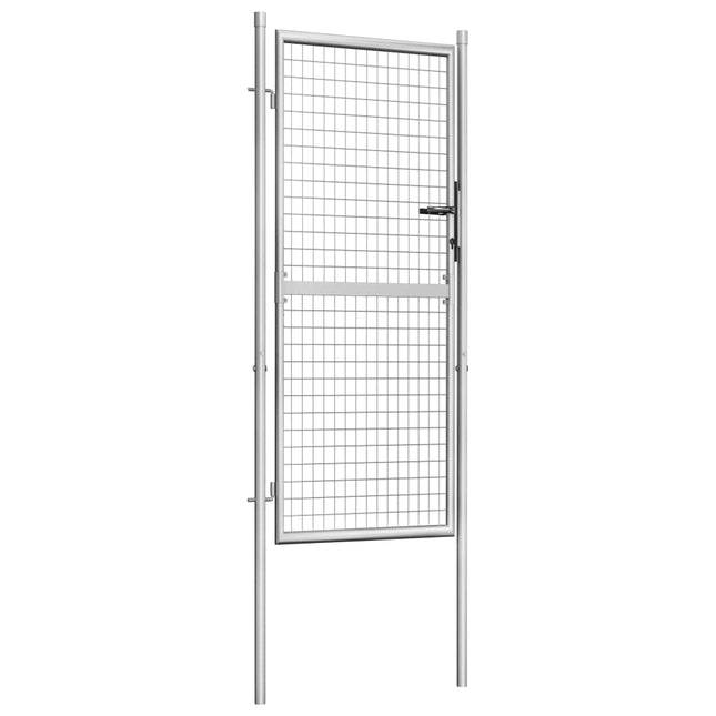Cancello per Giardino in Acciaio Zincato 105x225cm Argento