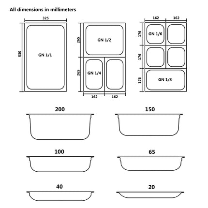 Coperchi per Teglie GN 1/3 4 pz in Acciaio Inox