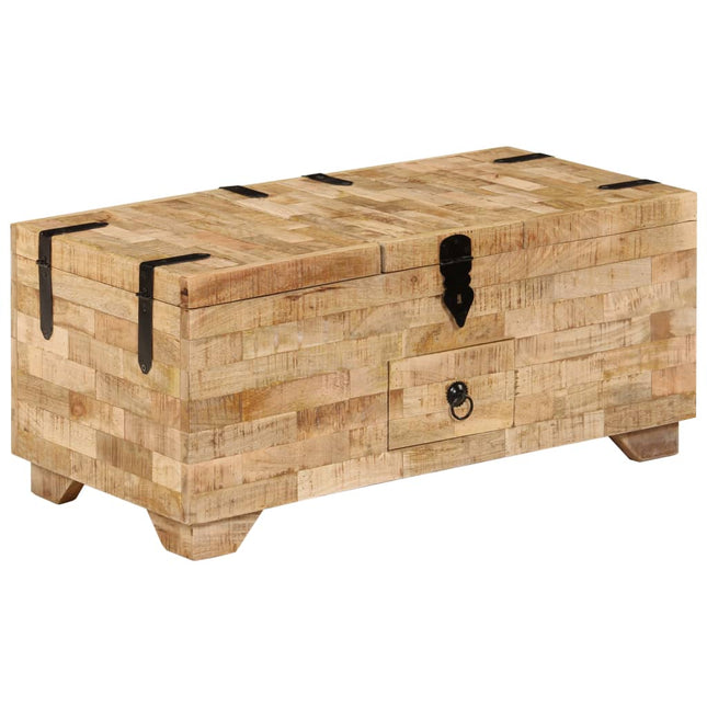 Tavolino da Salotto in Legno Massello di Mango 80x40x35 cm