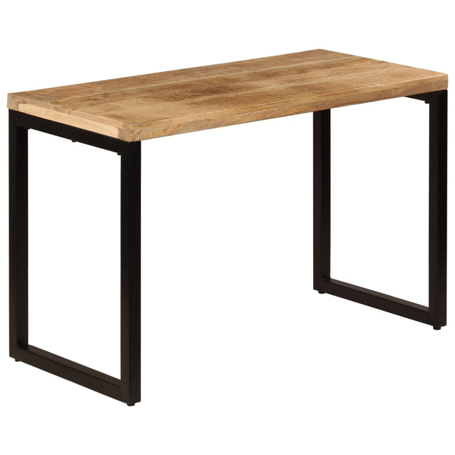 Tavolo da Pranzo 115x55x76 cm Legno Massello di Mango e Acciaio