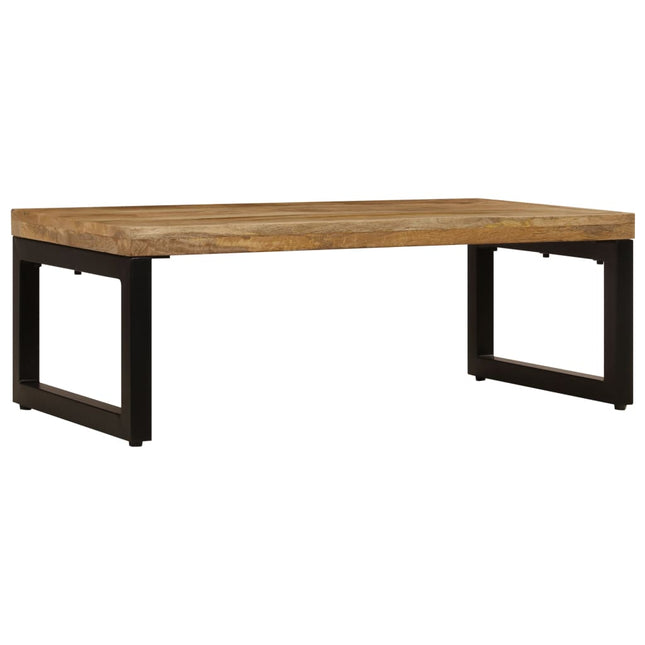 Tavolino da Salotto 100x50x35 cm Legno Massello Mango e Acciaio