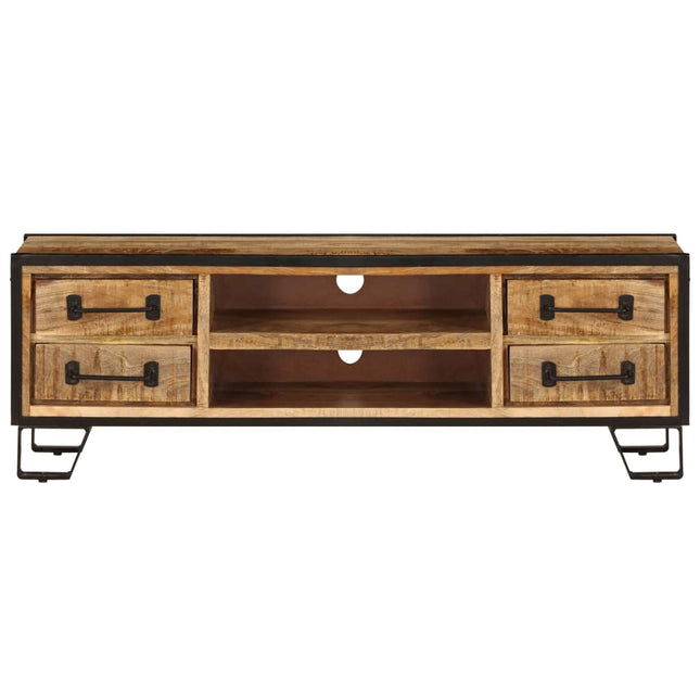 Mobile Porta TV con Cassetti 120x30x40 cm Legno Massello Mango