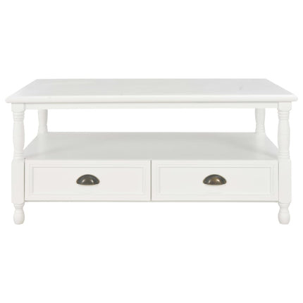 Tavolino da Salotto Bianco 100x55x45 cm in Legno