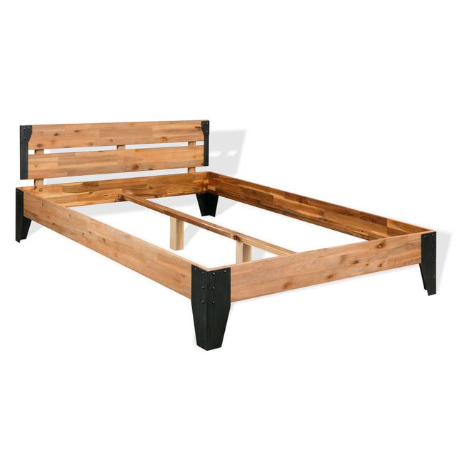 Giroletto senza Materasso in Legno Acacia e Acciaio 152x203 cm