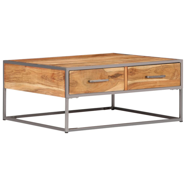 Tavolino da Salotto 75x75x35 cm in Legno Massello di Acacia