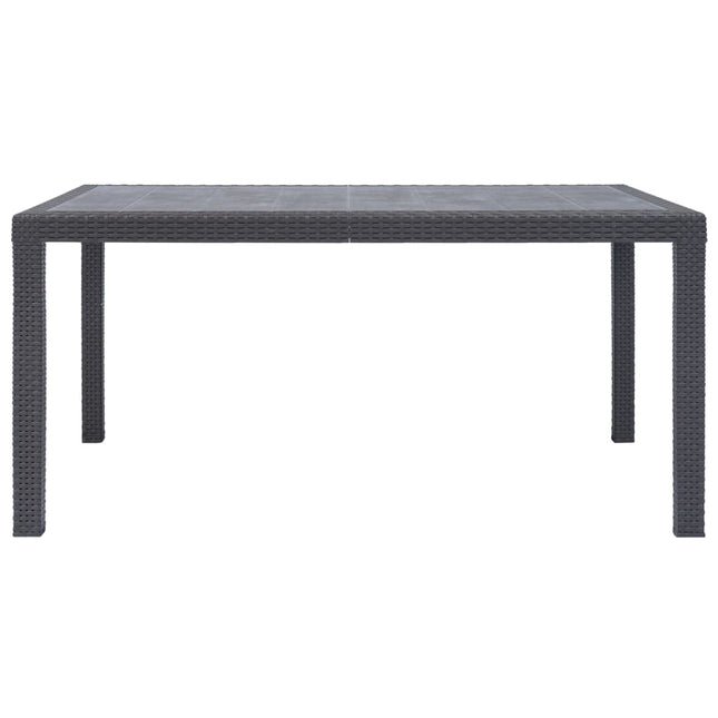 Tavolo da Giardino Marrone 150x90x72 cm Plastica Stile Rattan