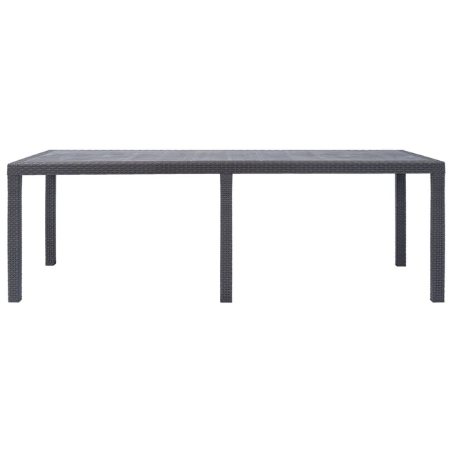 Tavolo da Giardino Marrone 220x90x72 cm Plastica Stile Rattan