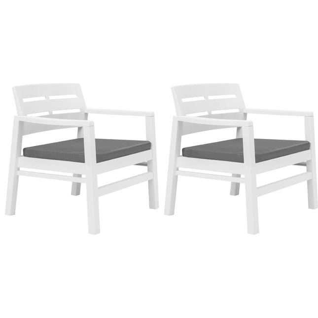 Set Salotto da Giardino 3 pz in Plastica Bianco