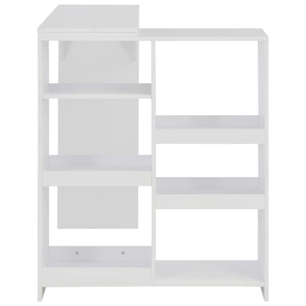 Tavolo da Bar con Scaffale Mobile Bianco 138x39x110 cm