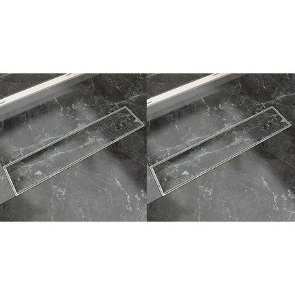 Scarico Doccia Lineare 2 pz 530x140 mm in Acciaio Inossidabile