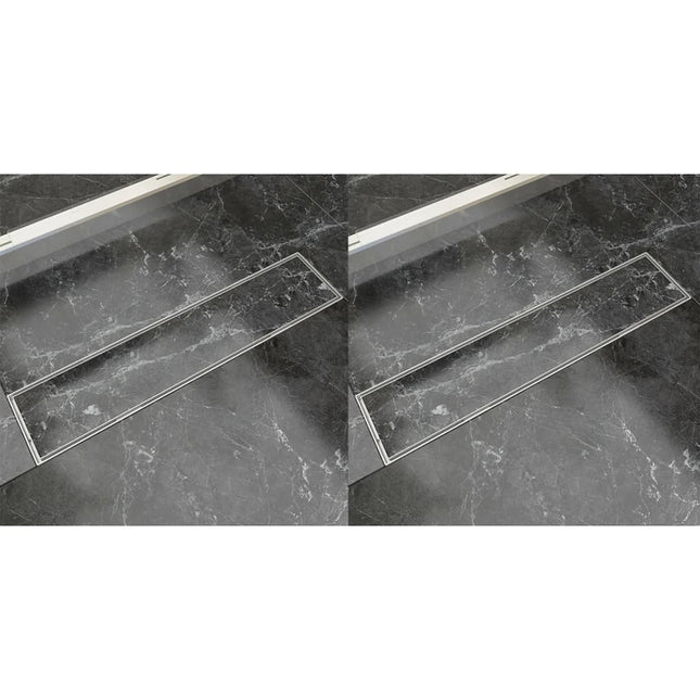 Scarico Doccia Lineare 2 pz 530x140 mm in Acciaio Inossidabile