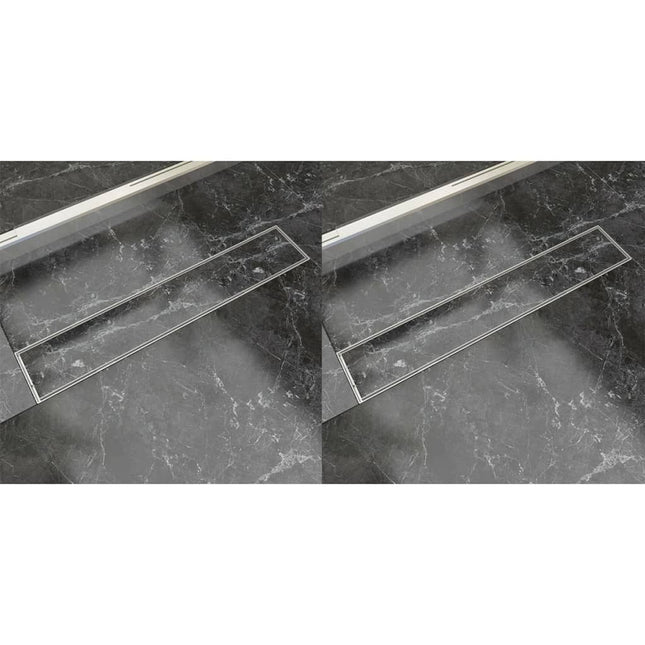 Scarico Doccia Lineare 2 pz 630x140 mm Acciaio Inossidabile
