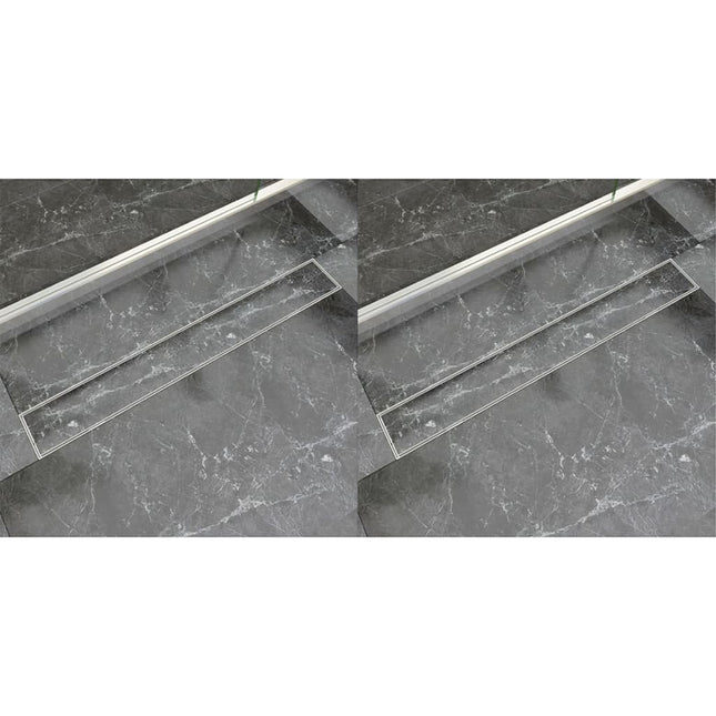 Scarico Doccia Lineare 2 pz 830x140 mm Acciaio Inossidabile