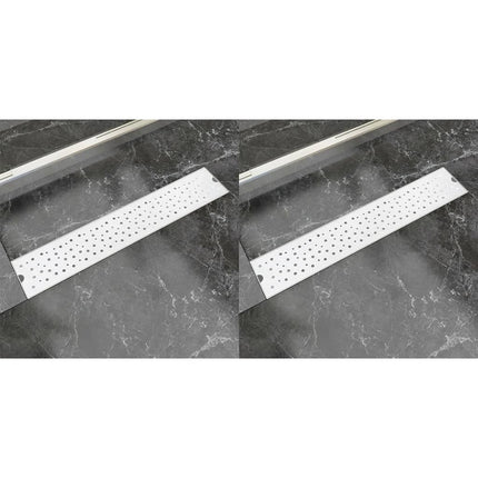 Scarichi Doccia Lineari 2pz Design Bolle 530x140mm Acciaio Inox