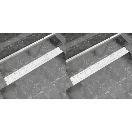 Scarico Doccia Lineare 2 pz Design Bolle 930x140mm Acciaio Inox