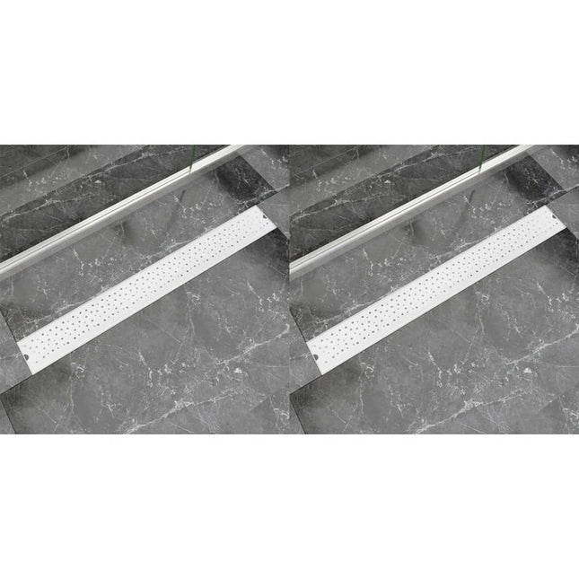 Scarico Doccia Lineare 2 pz Design Bolle 930x140mm Acciaio Inox