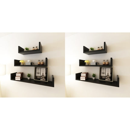 Mensole da Parete 6 pz Nero