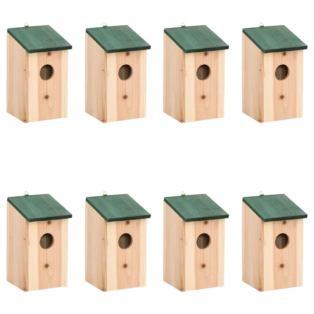 Casette per gli Uccelli 8 pz in Legno 12x12x22 cm