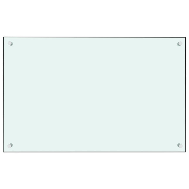 Paraschizzi per Cucina Bianco 80x50 cm in Vetro Temperato